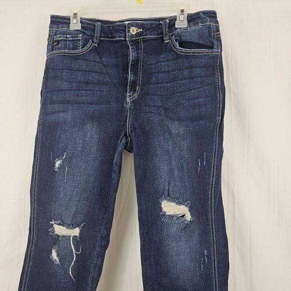 Kancan Destroyed Jeans KC8553D Dark Distressed Women’s Size 15/31 - Picture 5 of 9